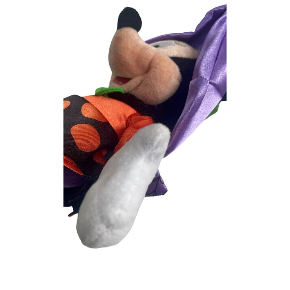 Disney Parks Minnie Mouse Witch Halloween Plush Purple Black Orange Polka Dots